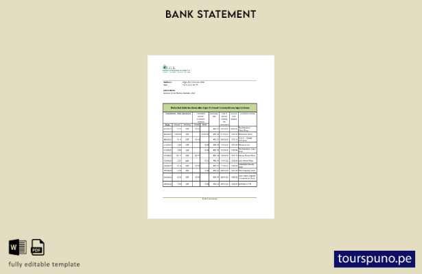 Plantilla de Excel de extracto bancario de Mali Banque Commerciale du Sahel list